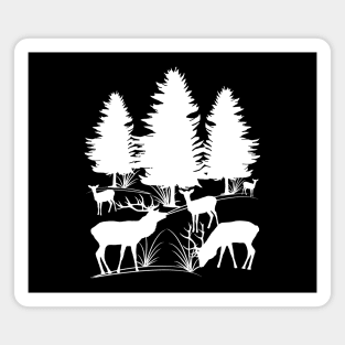 wild deer, roe deer, trees, antler, animal, forest Magnet